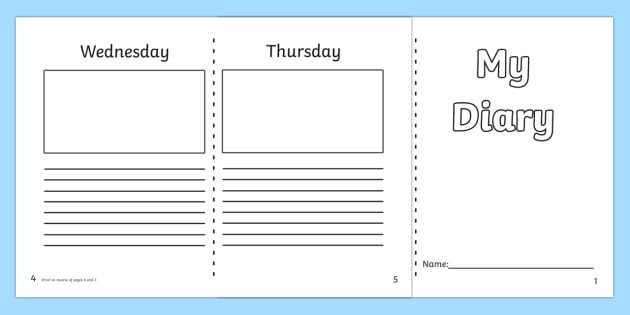 7 Day Diary Writing Frame ESL Diary Writing Resources