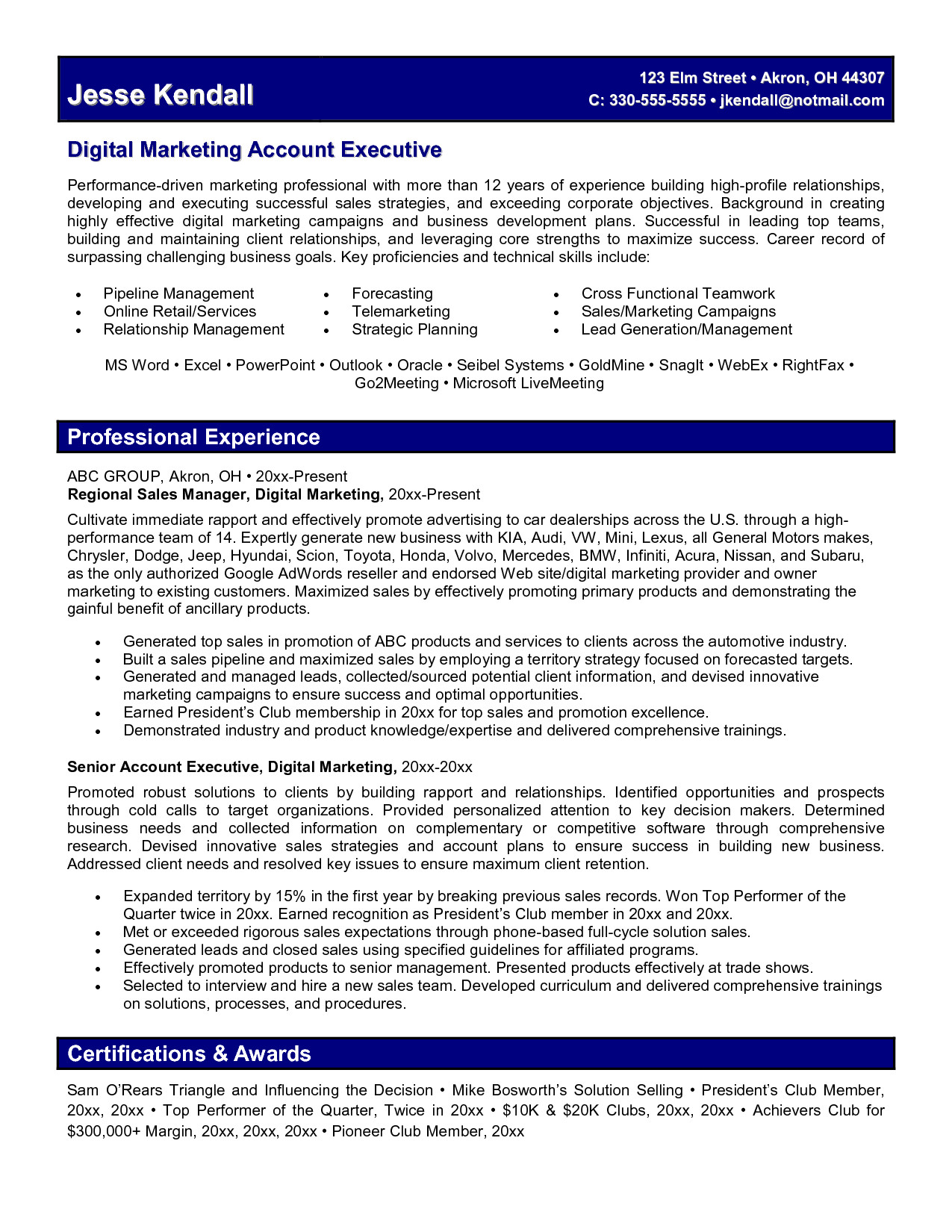 Digital Marketing Resume Fotolip Rich image and