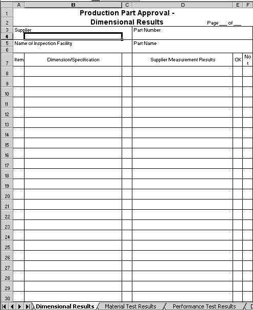 12 Best s of Excel PPAP Forms Templates PPAP Forms