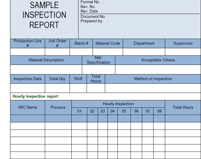 Get Inspection Report Template Sample Microsoft Project
