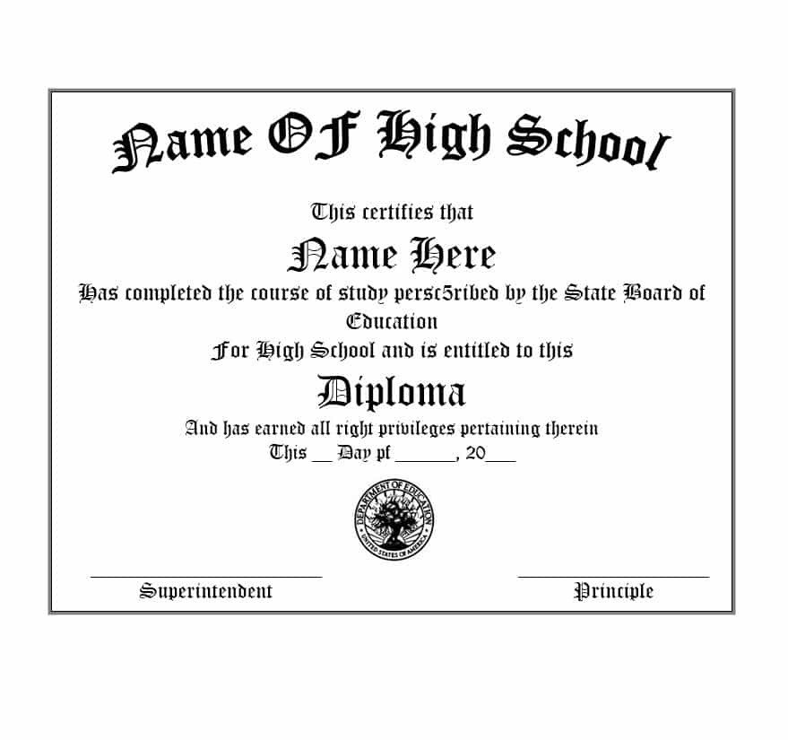 30 Real & Fake Diploma Templates High school College