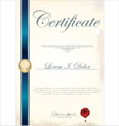 Certificate template adobe illustrator free vector