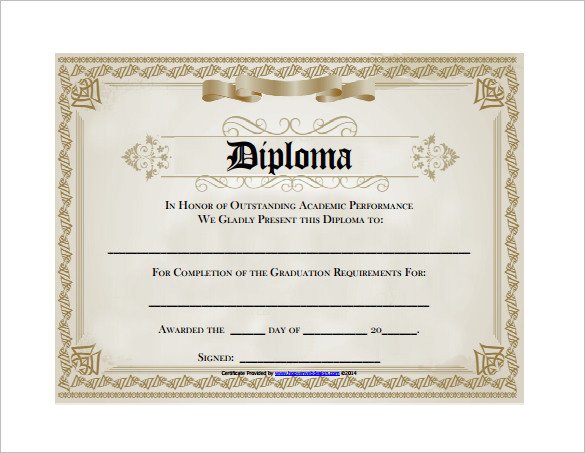 Diploma Certificate Template – 25 Free Word PDF PSD
