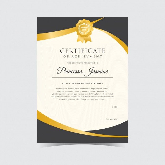 Golden certificate template Vector