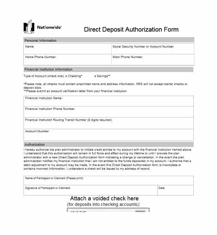 47 Direct Deposit Authorization Form Templates Template