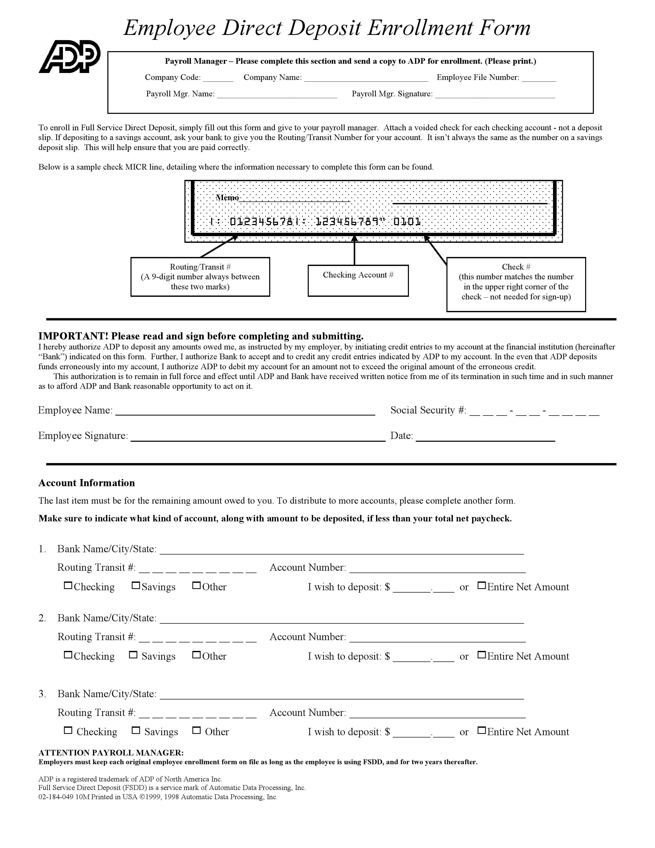 Free Bank Forms PDF Template