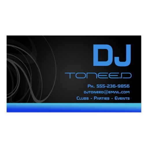 DJ Disc Jockey Business Cards Blue