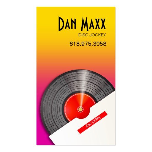 DJ Disc Jockey Vinyl Hot Wax Music Business Card