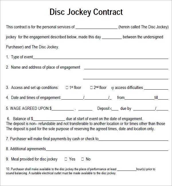 DJ Contract 12 Download Documents in PDF