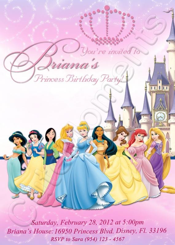 Disney Princess Personalized Digital Invitation by CuteMoments