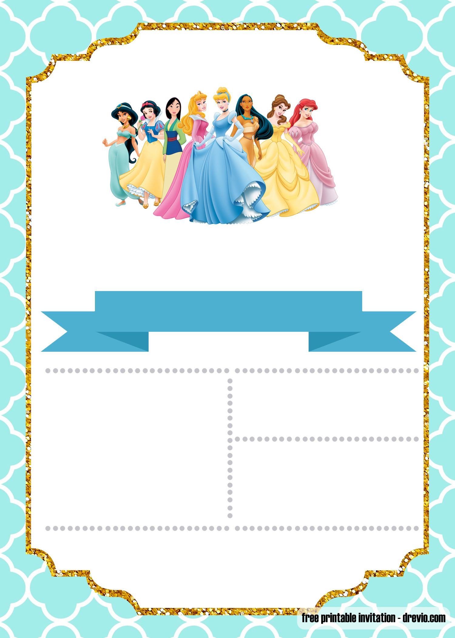 FREE Disney Princess Invitation Template for Your Little