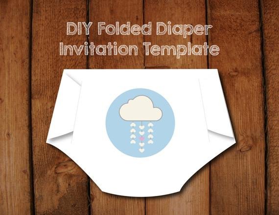 Items similar to DIY Diaper Invitation Templates with