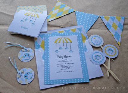 Printable Baby Shower Invitation Templates Baby Birdy Mobile