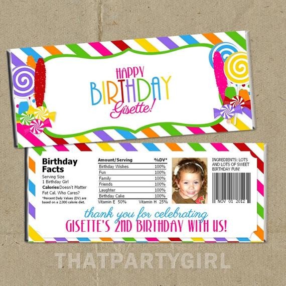 DIY Candy Shop Birthday Party Candy Bar Wrappers by