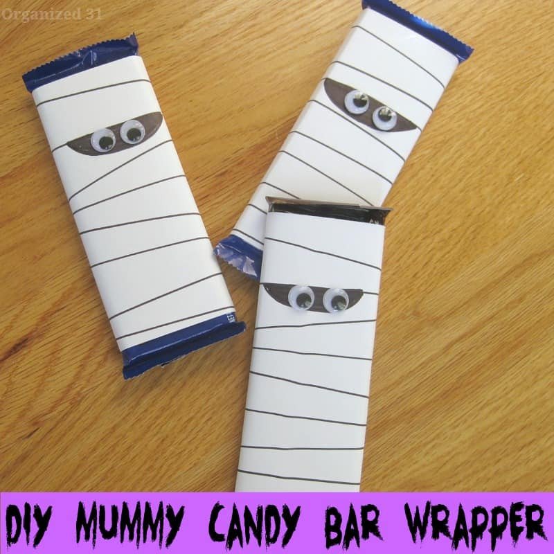 DIY Mummy Candy Bar Wrapper Organized 31