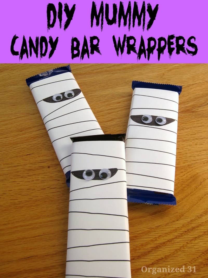 DIY Mummy Candy Bar Wrapper Organized 31