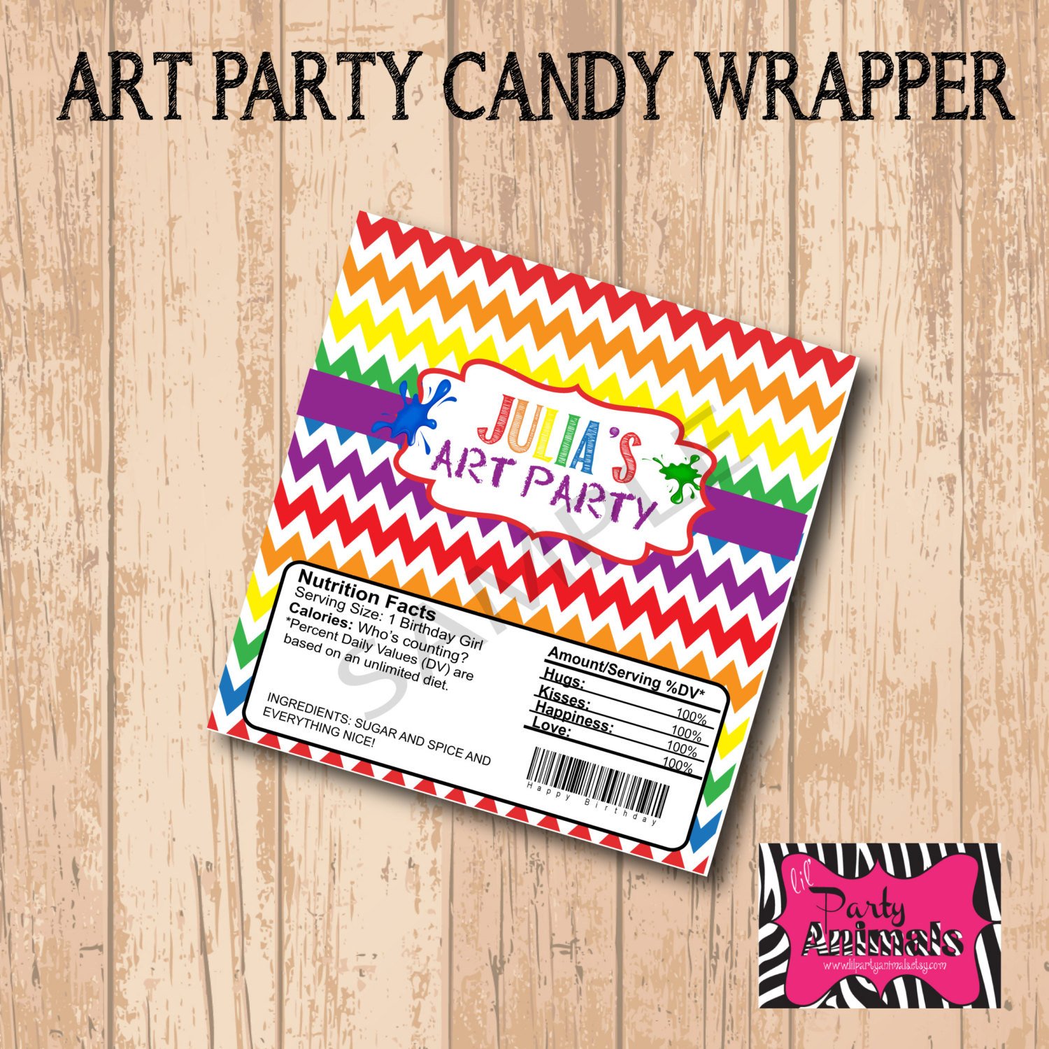 DIY Printable Art Candy Bar Wrapper
