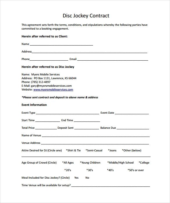DJ Contract 12 Download Documents in PDF