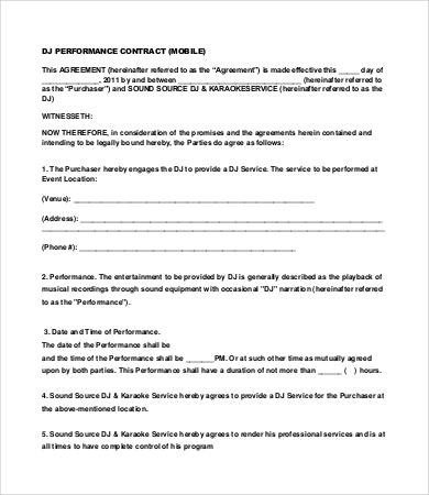 DJ Contract 21 Word PDF Google Docs Apple Pages
