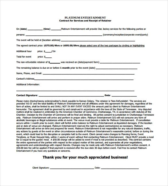 DJ Contract 20 Download Documents in PDF Google Docs