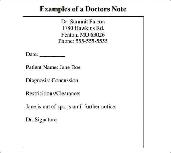 9 Doctor note templates Word Excel PDF Formats