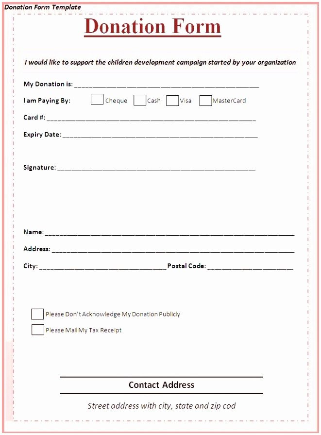 9 Charity Pledge form Template Dtauw