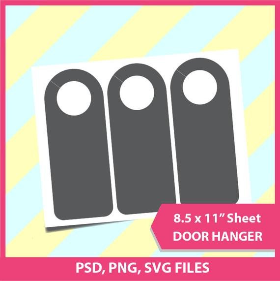 Instant Download door hanger Template PSD PNG and SVG