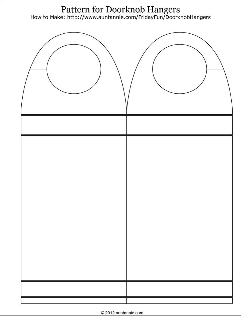 Blank Printable Doorknob Hanger Template