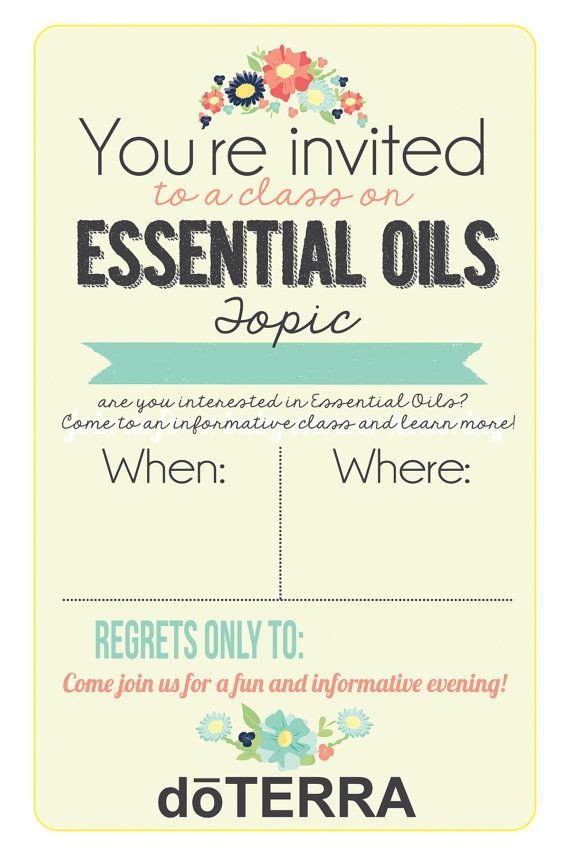 4x6 doTERRA class invitation INSTANT DOWNLOAD by