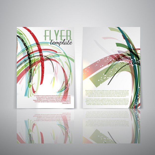 Double sided flyer template with abstract design Vector