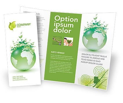 Double sided tri fold Green Environment Brochure Template