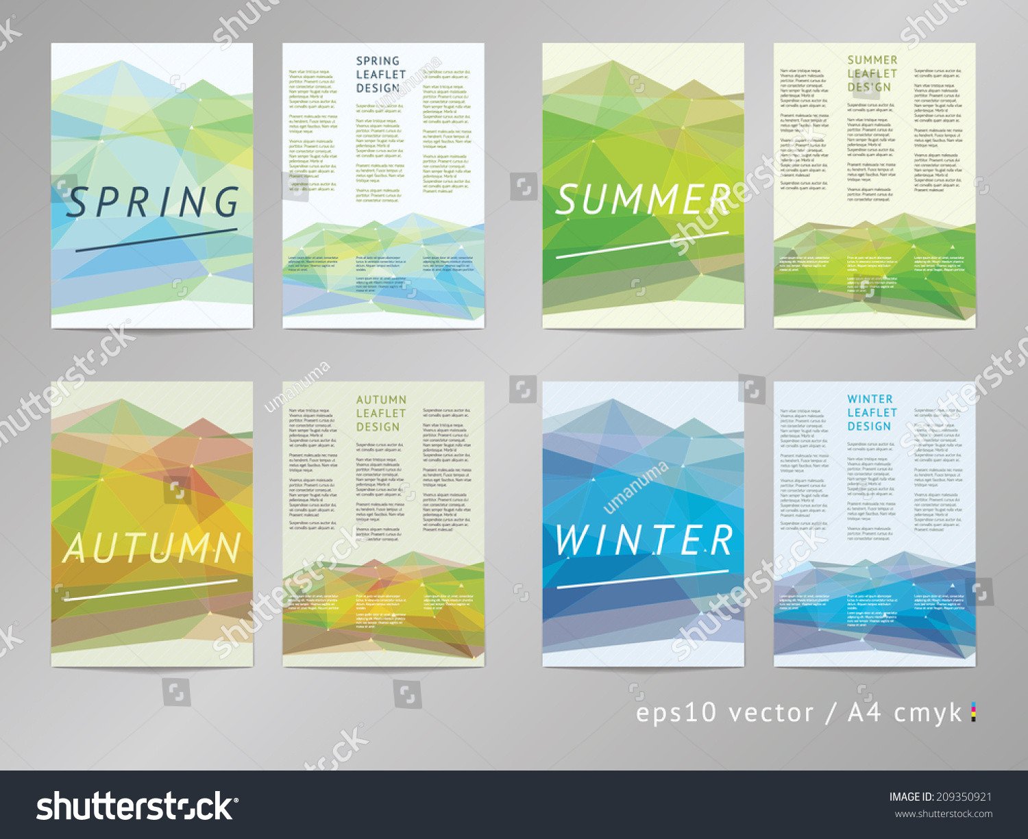 Double Sided Vector Leaflet Brochure Cover Flyer