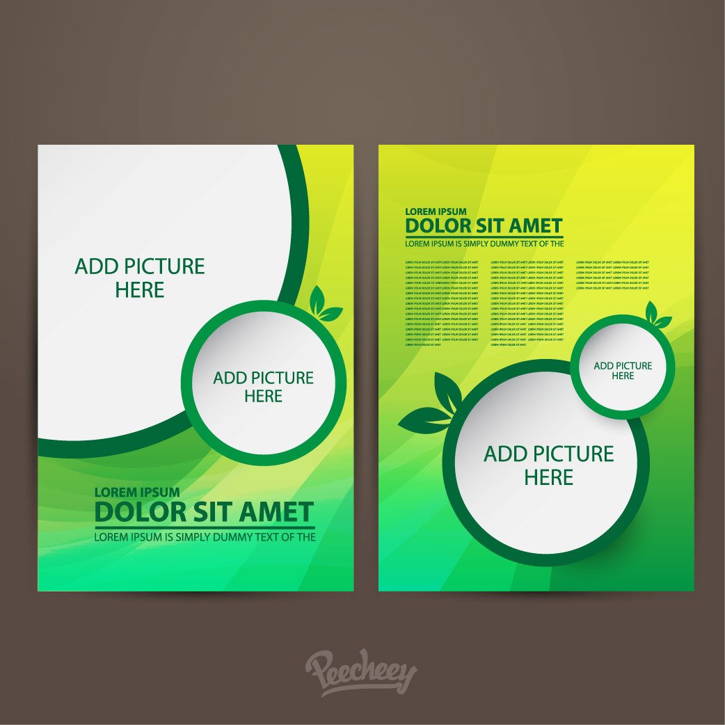 Two Sided Green Brochure Template Vector
