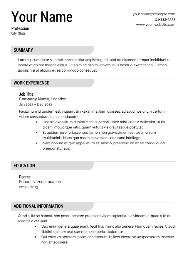 Free Resume Templates