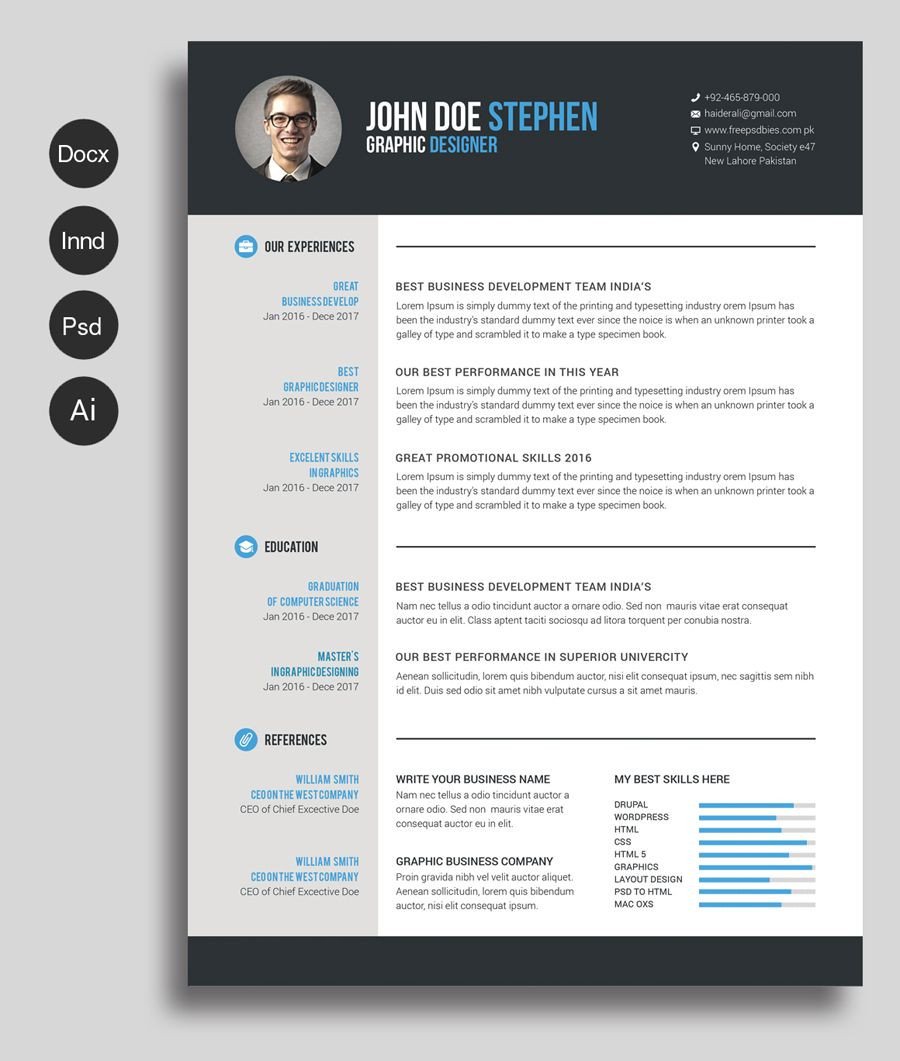 Free Ms Word Resume and CV Template
