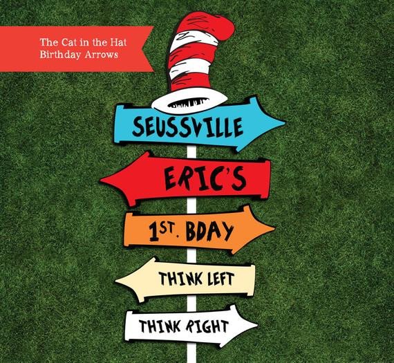 Dr Seuss personalized arrow signs digital file by