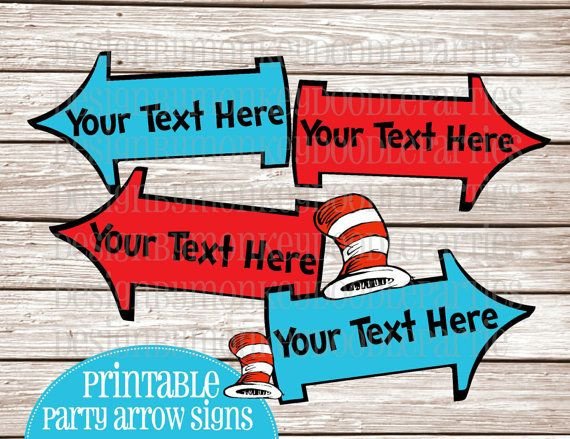 YOUR TEXT Dr Seuss Cat in the Hat Inspired Customized