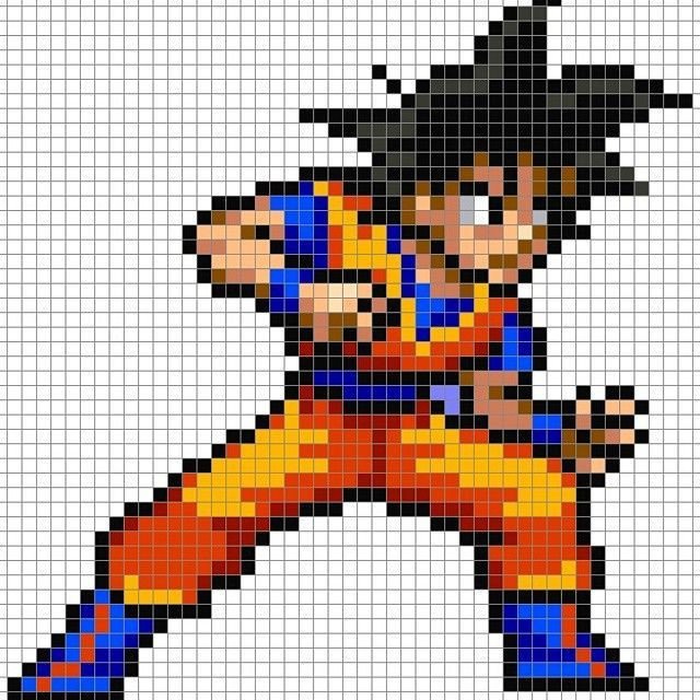 DBZ Goku perler pixel pattern by 8bitofeverything Visit