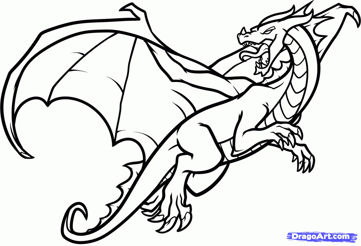 Draw a Flying Dragon Dragon in Flight Step by Step