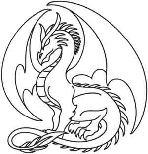 Easy Traceable Dragon Drawings Sketch Coloring Page