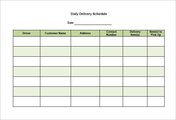 15 Delivery Schedule Templates Docs PDF Excel