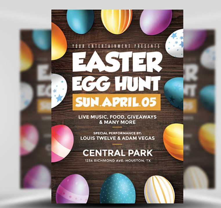 Easter Egg Hunt Flyer Template FlyerHeroes