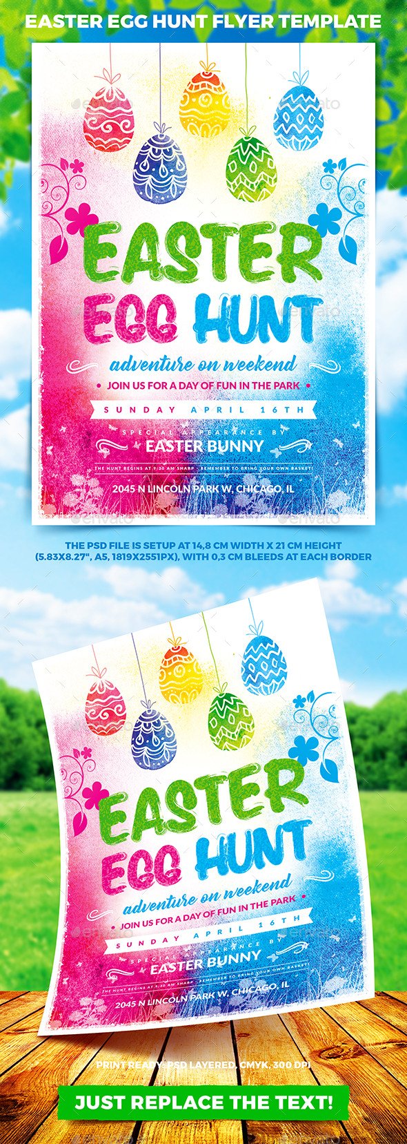 Easter Egg Hunt Flyer Template vol 1 by 4ustudio