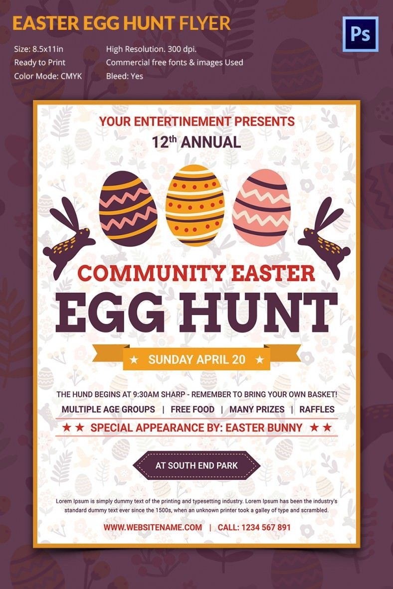 Excellent Easter Egg Hunt Flyer Template