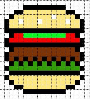 Hamburger template for pixel art