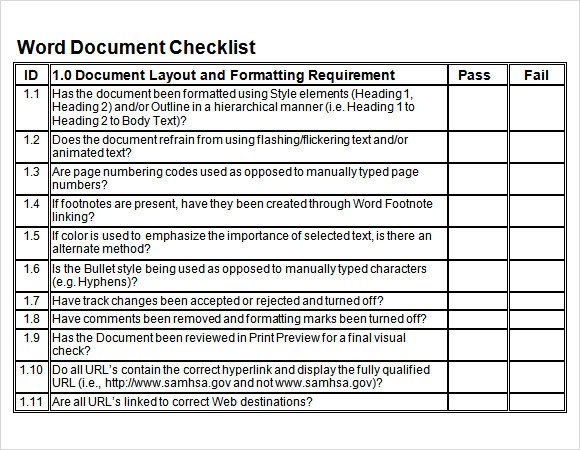 Blank Checklist Template 9 Download Free Document in