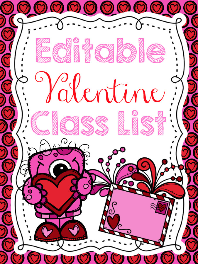 Teach Dream Inspire Editable Valentine Class List Freebie