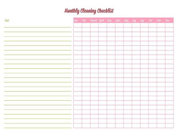 Items similar to Cleaning Checklist Editable Printable PDF