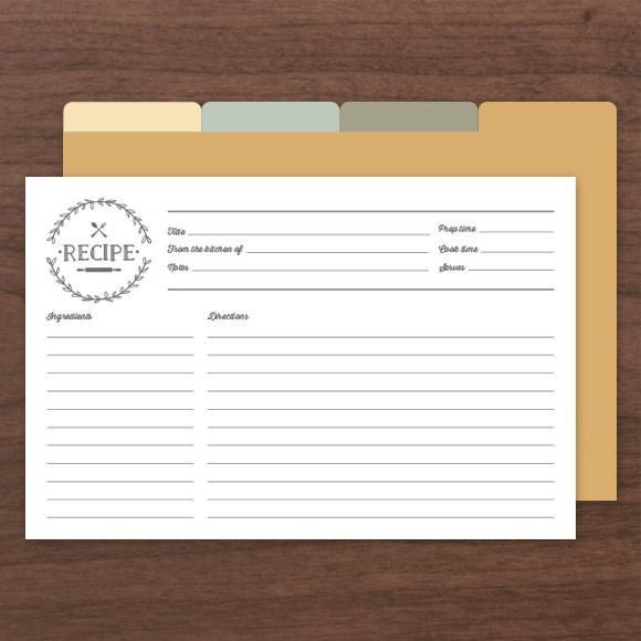 Printable & Editable Recipe Cards es with front and