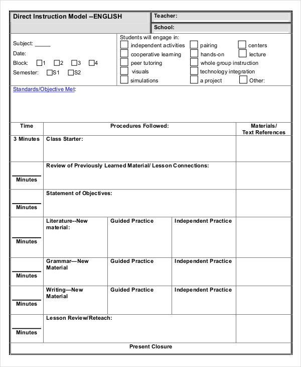 Lesson Plan Template 22 Free Word PDF Documents